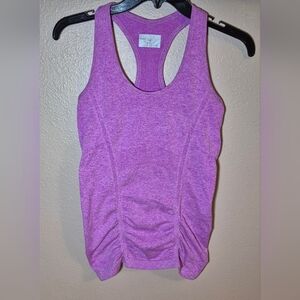 Athleta Women's Size XS Pink Fastest Track Ruched Fitted Racer Back Tank Top